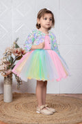 Cutedoll Net Kids Party Dress With Flower Jacket