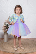 Cutedoll Net Kids Party Dress With Flower Jacket