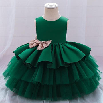 Cutedoll Green Net Kids Frock Dress