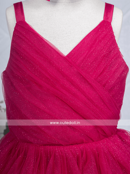 Cutedoll Pink Net Kids Party Dress