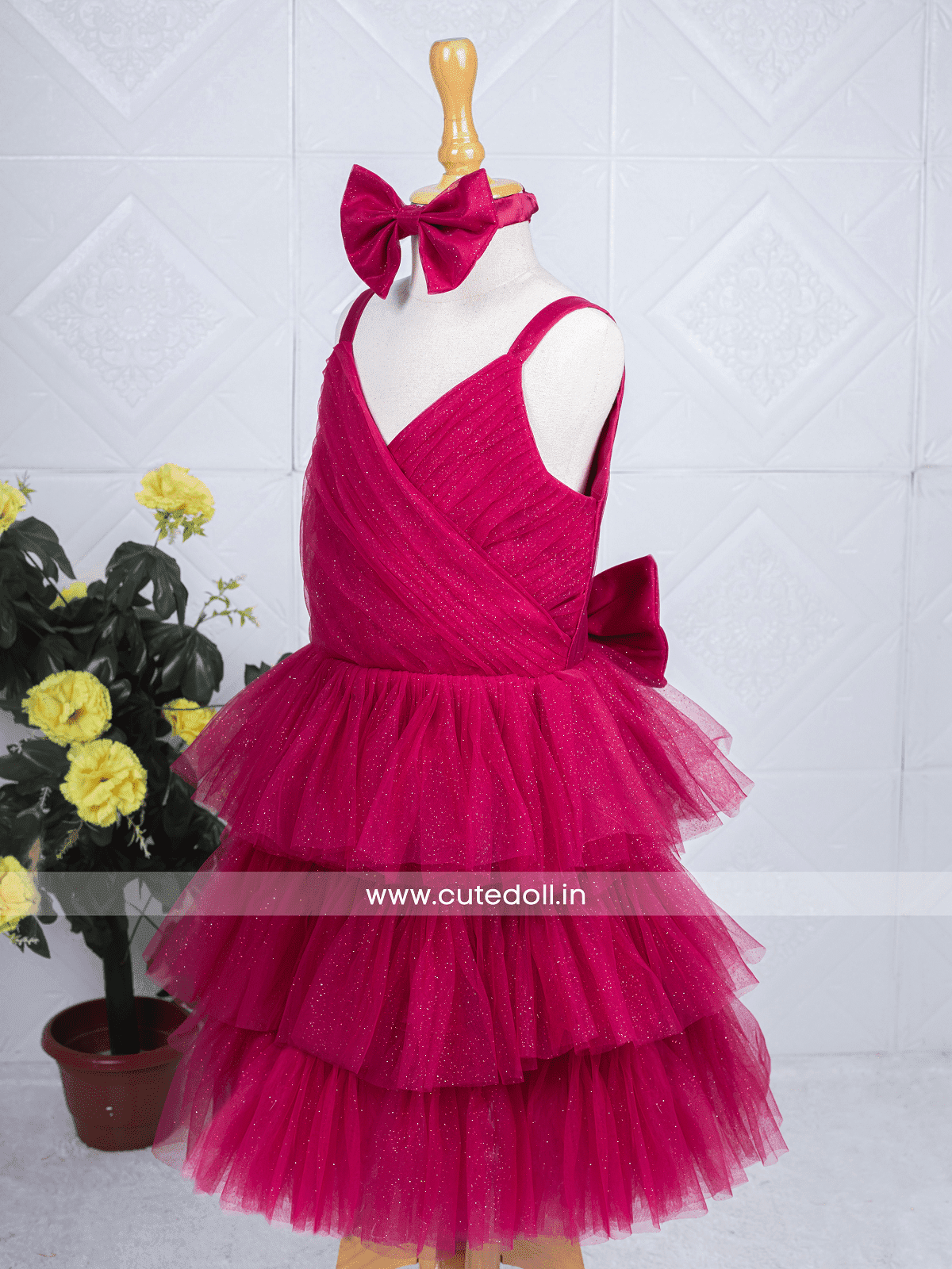 Cutedoll Pink Net Kids Party Dress