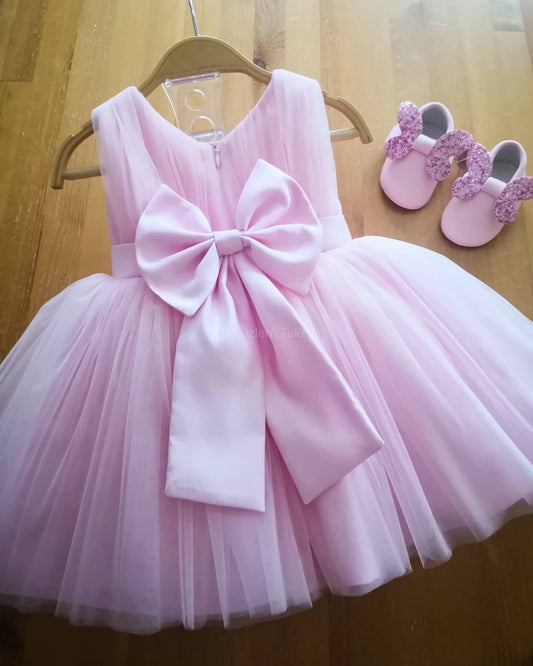 Cutedoll Pink Net Kids Frock Dress