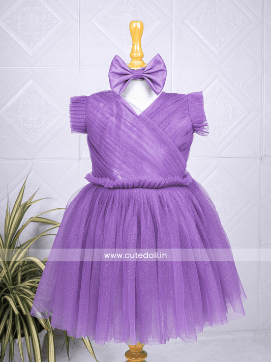 Cutedoll Purple Sparkle Kids Party Dress