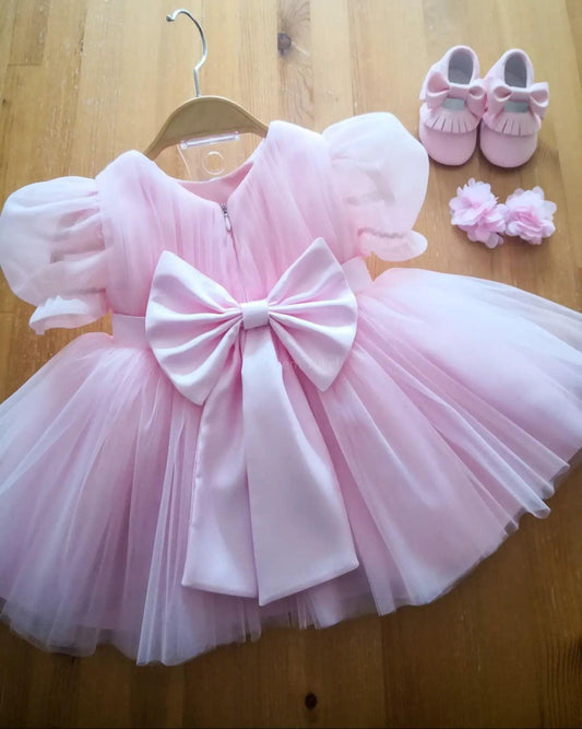 Cutedoll Pink Net Party Kids Frock Dress