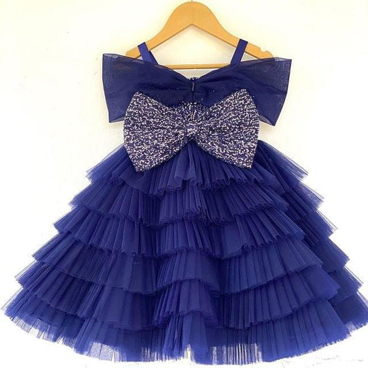 Cutedoll Blue Net Kids Birthday Frock Dress