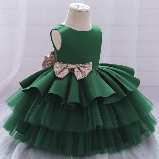 Cutedoll Green Net Kids Frock Dress