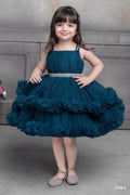 Cutedoll Teal Blue Net Sparkle Kids Girls Party Dress