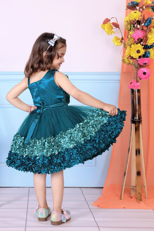 Littleloves Multicolor Flower Kids Party Frock Dress