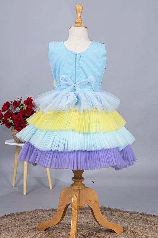 Cutedoll Multicolor Flower Kids Girl Party Frock Dress