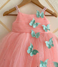 Cutedoll Light Orange Net Sparkle with butterfly kids Girls Dress