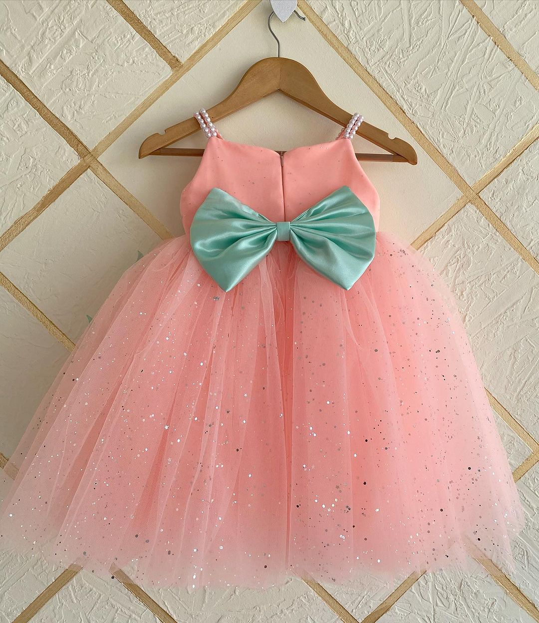 Cutedoll Light Orange Net Sparkle with butterfly kids Girls Dress