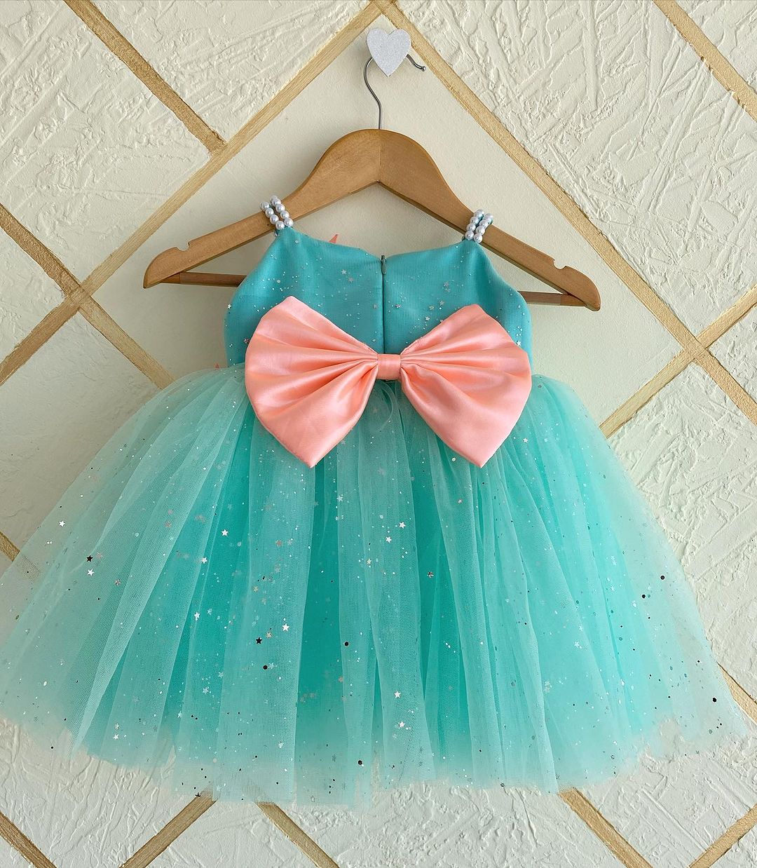 Cutedoll Mint Net Sparkle with butterfly kids Girls Dress 