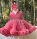 Girls Peach Sparkle Party Dress