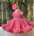 Girls Peach Sparkle Party Dress