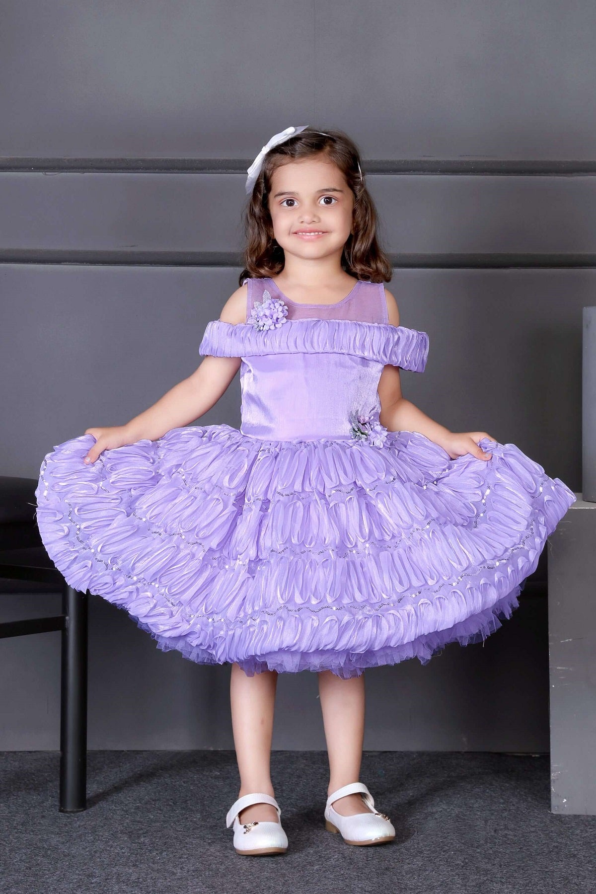 Littleloves Purple Color Kids Baby Frock