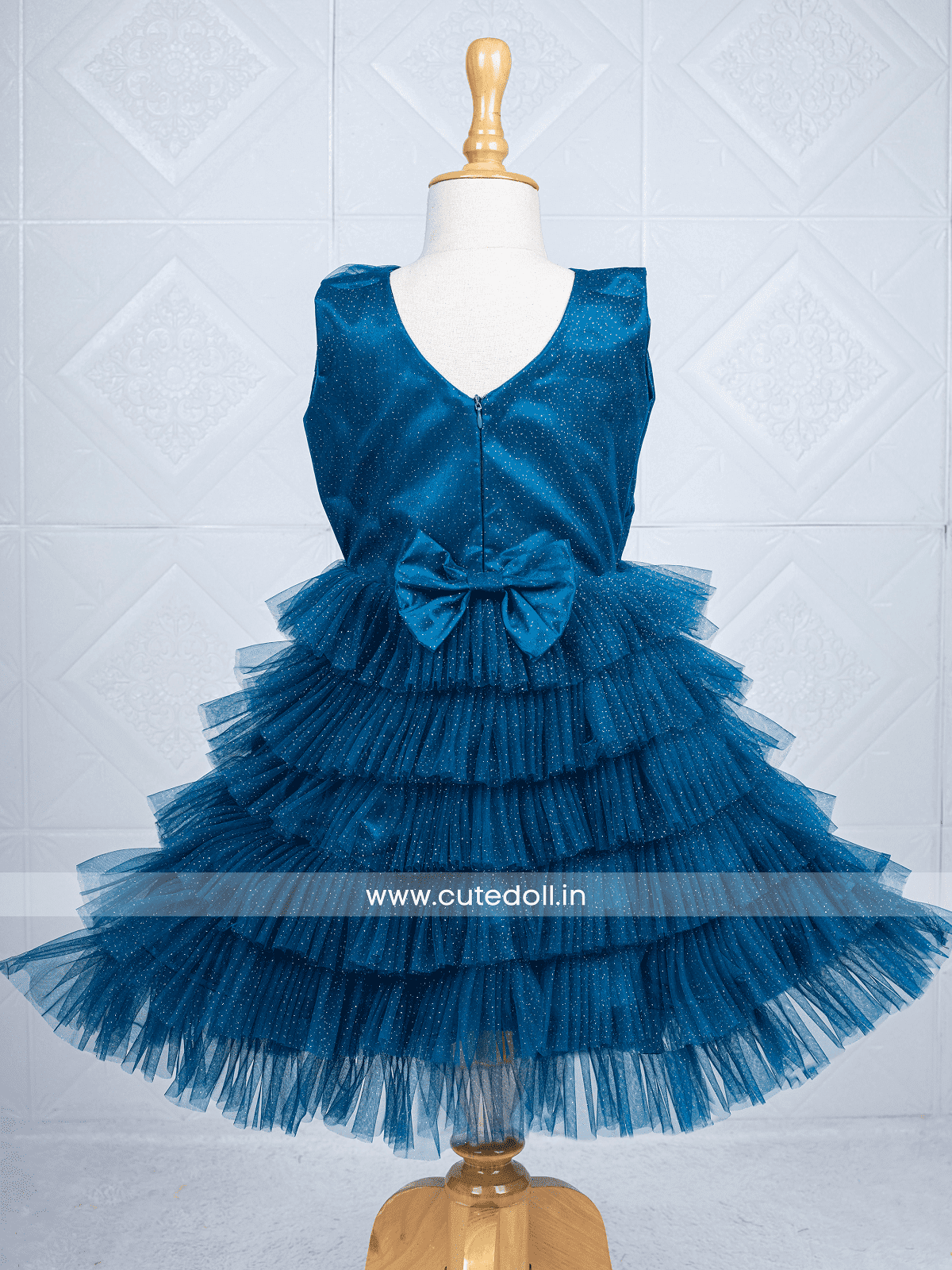 Cutedoll Teal Sparkle Kids Party Dress