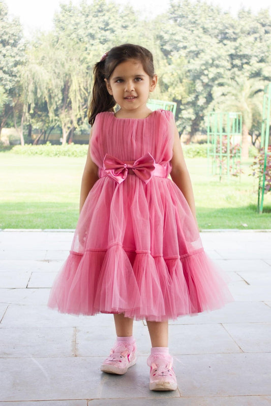 Cutedoll Peach Net Kids Girl Dress