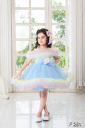 Cutedoll Blue Net Kids Princess Birthday Dress 