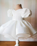 Cutedoll White Pearls Silk Kids Girl Frock Dress