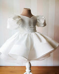 Cutedoll White Pearls Silk Kids Girl Frock Dress