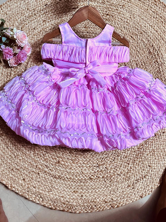 Cutedoll Pink Silk Kids Frock Dress