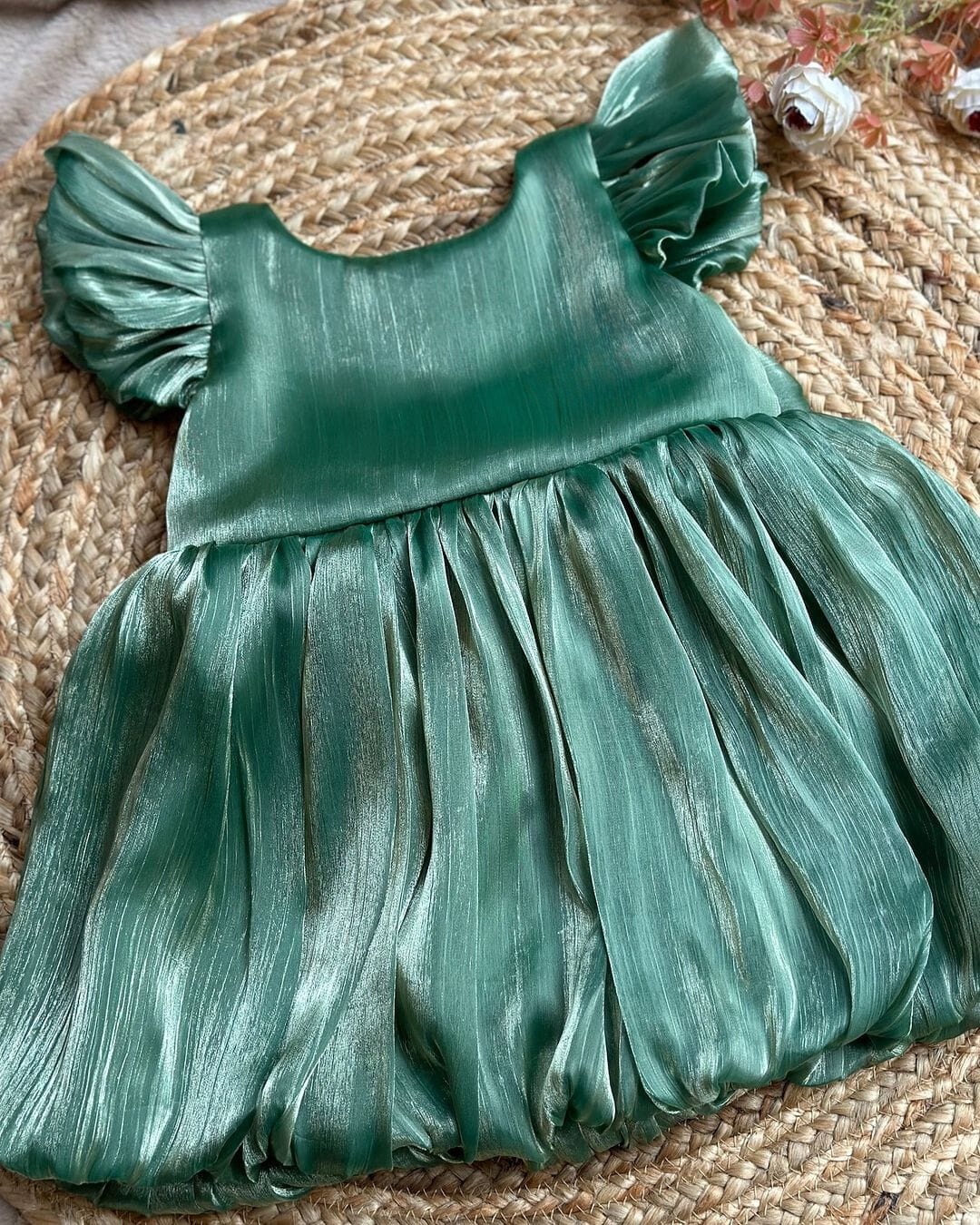 Cutedoll Sea Green Tissue Kids Party Dress